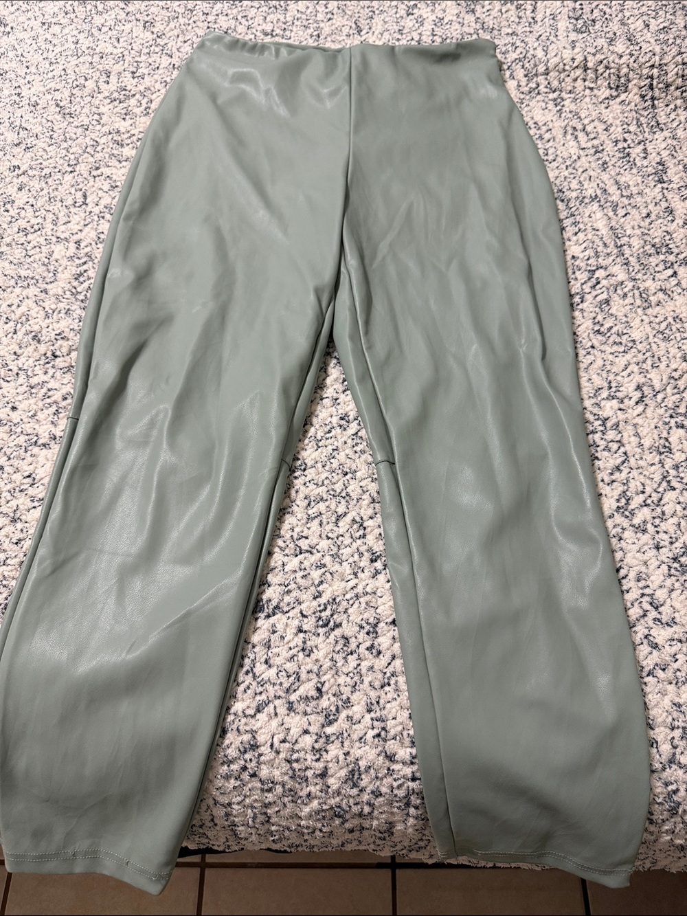 Fabletics Sage Green Wide-Leg Faux Leather Pants